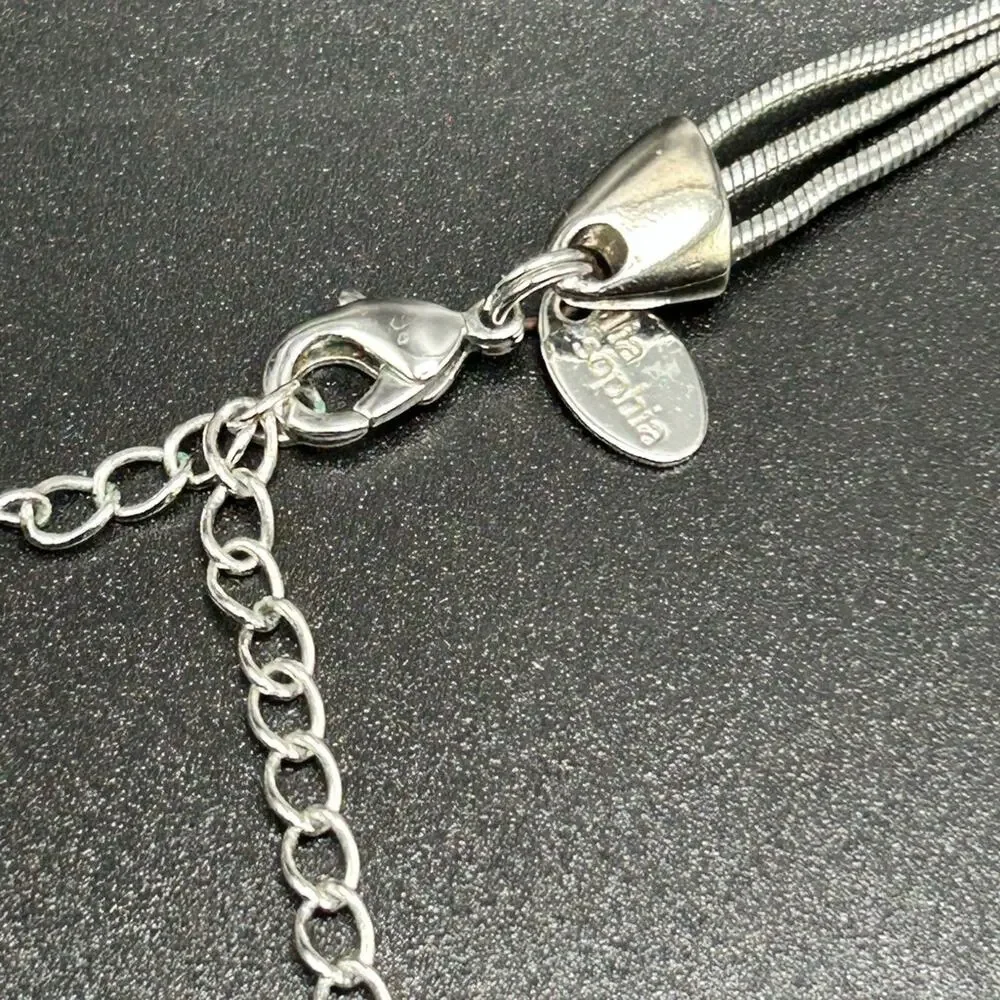 L0193 Lia Sophia silver tone statement necklace silver tone - Picture 3 of 5